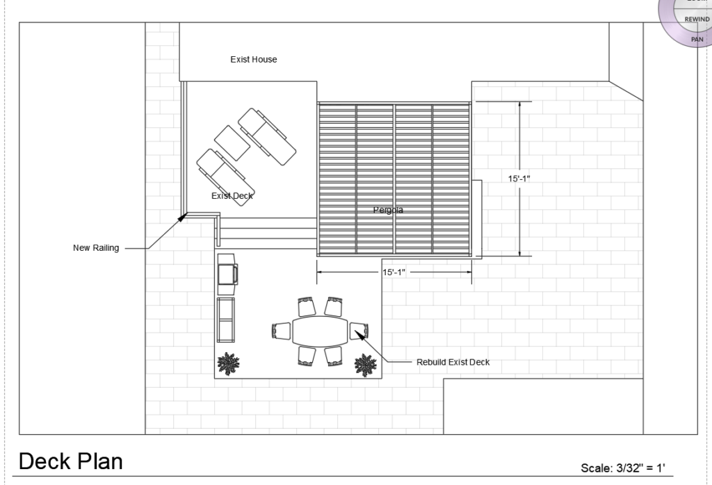 Multi Level Deck with Pergola and Jacuzzi