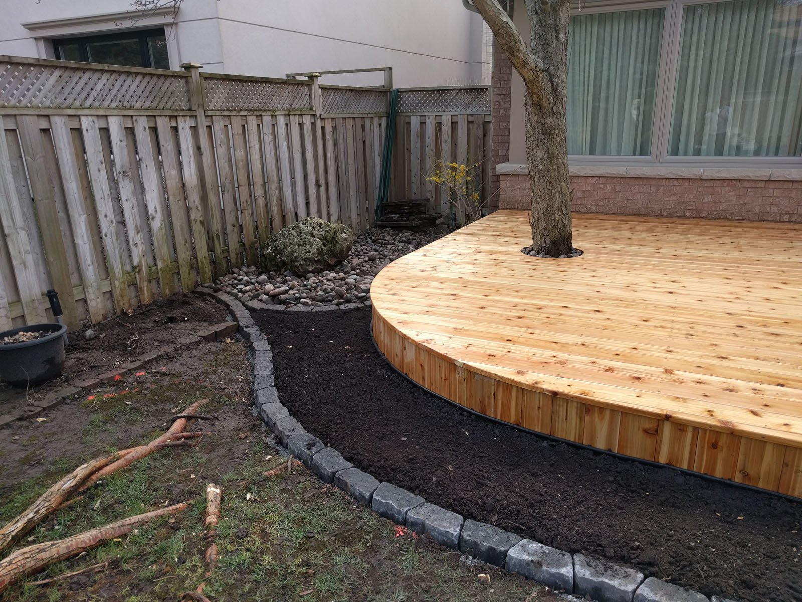 Everything for the wistaria and apple tree