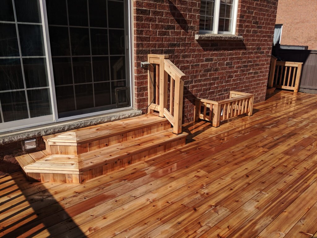 Deck with a Gazebo on it