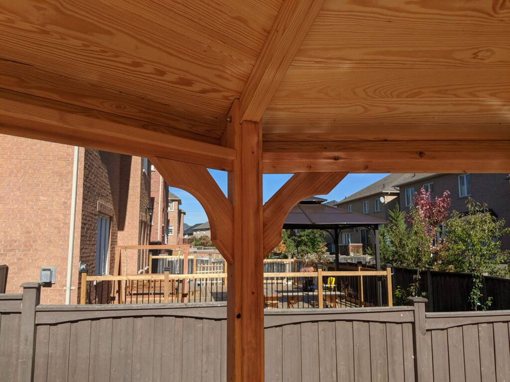 Deck with a Gazebo on it
