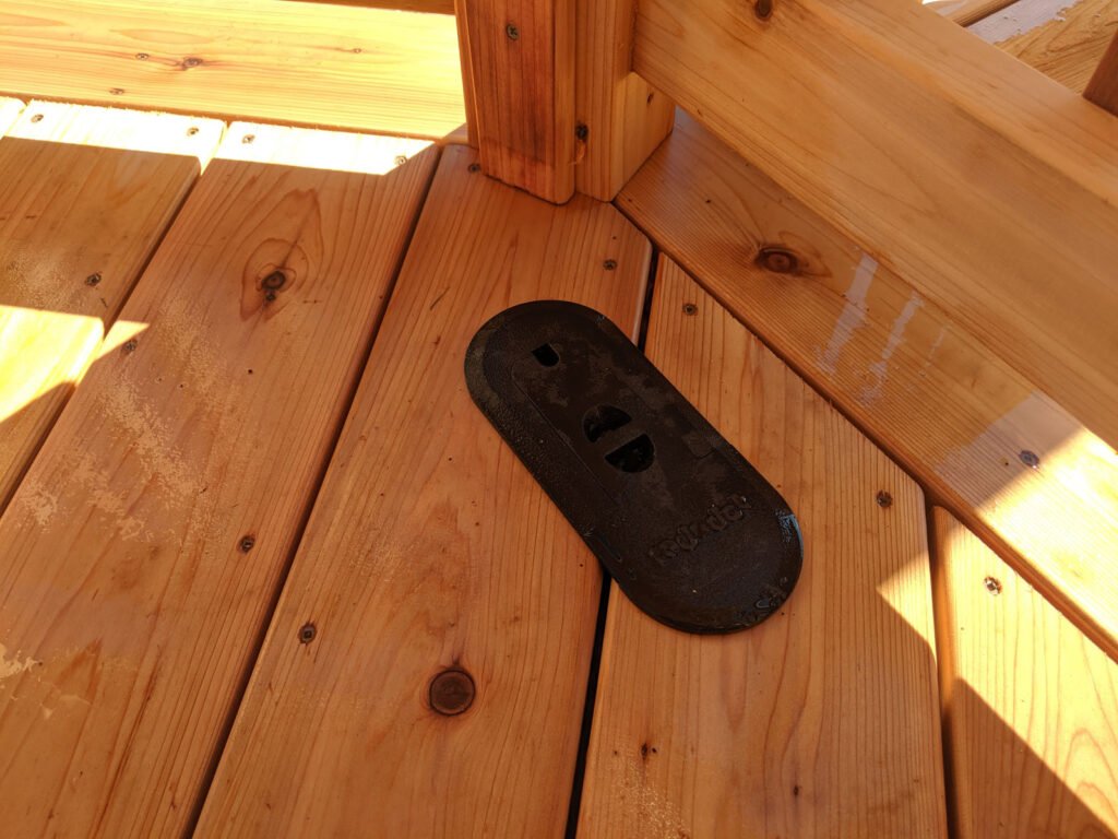 Deck with a Gazebo on it