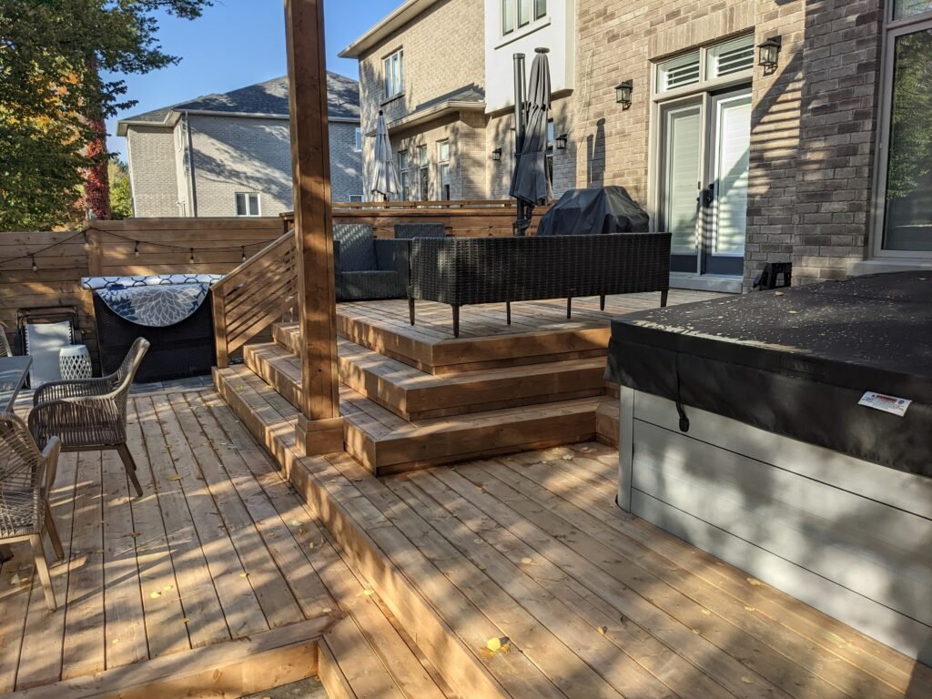 Multi Level Deck with Pergola and Jacuzzi