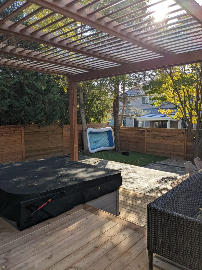 Multi Level Deck with Pergola and Jacuzzi